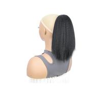 Ponytail 10Inch Synthetic Kinky Straight Ponytail Hairpiece Short Fluffy Drawstring Pony Tail Clip in Hair Extension for Women Hairstyle(1B)
