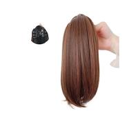 Ponytail, 12 Inch Short Straight Ponytail Extension with Claw Clip - Faux Jaw, Heat - Friendly for Women Ponytail Extension(Light Brown)