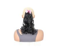 Ponytail 12" Sweet Bowknot Ponytail Extension with Duck Billed Clip Synthetic Fibre Short Wavy Curly in Hair Piece Hairstyle(Pink)