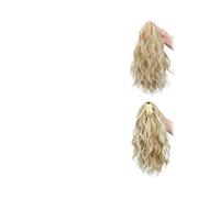 Ponytail 14 Inch Water Wave Claw Clip Ponytail Hair Extension for Women Short Synthetic Curly False Piece Hairstyle(4H27)