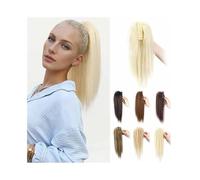 Ponytail 14" Short Straight Ponytail Claw Clip in Hair Extension Natural Multi-Layered Synthetic Hairpiece for Women Hairstyle(613)