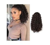 Ponytail 14Inch Drawstring Ponytail for Black Women Short Fluffy Kinky Curly Pony Tails Synthetic Hair Pieces Hairstyle(4)