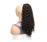 Ponytail 18 Inch Synthetic Afro Kinky Curly Drawstring Ponytail Fake Tail Hair Extension Fluffy Hairpiece for Women Hairstyle(4A)
