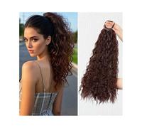 Ponytail 18Inch Long Curly Ponytail with Elastic Band Soft Natural Synthetic Hair Extensions Fashionable Daily Use Party Accessories Hairstyle(2M33)
