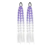 Ponytail, 1pc Lantern Bubble Ponytail Extension 20 Inches Bubble Ponytail Twisted Braid With Elastic Band For Women Ponytail Extension(Purple+white)