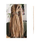 Ponytail 20 Inch Handmade Dreadlocks Extensions 5 Strands Synthetic Dreads Locks Crochet Braids Hair 1.0cm Fake Twist Braiding Reggae Braid Hairstyle(Blonde)