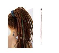 Ponytail 20 Inch Handmade Dreadlocks Extensions 5 Strands Synthetic Dreads Locks Crochet Braids Hair 1.0cm Fake Twist Braiding Reggae Braid Hairstyle(Coffee brown)