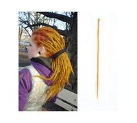 Ponytail 20 Inch Handmade Dreadlocks Extensions 5 Strands Synthetic Dreads Locks Crochet Braids Hair 1.0cm Fake Twist Braiding Reggae Braid Hairstyle(Golden)