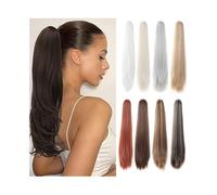Ponytail 20 Inch Long Straight Claw Clip Ponytail Extensions Natural Look Synthetic Hair for Women Daily Use Hairstyle(4AP24A)