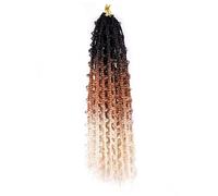 Ponytail 24" Butterfly Box Braids Crochet Hair 6 Packs Prelooped Long Locs Jungle Synthetic Hairstyle(Black+Auburn+Bleach Blonde)