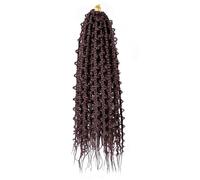 Ponytail 24" Butterfly Box Braids Crochet Hair 6 Packs Prelooped Long Locs Jungle Synthetic Hairstyle(Medium Brown)