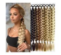 Ponytail, 24-inch wig ponytail fish bone braid headdress twist long hair rope boxing high temperature silk extension(Light brown)