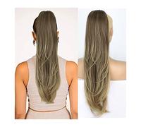 Ponytail 26inch Long Wavy Drawstring Extensions Synthetic Ponytail Hairpieces for Women Daily Multi-layered Synthesic Clip in Pony Tail Hair Hairstyle(Ombre Blonde)