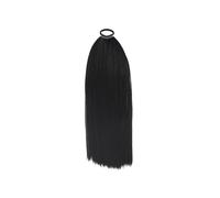 Ponytail 32'' Long Braids Ponytail With Hair Tie Synthetic Straight Wrap Around Braided Horse Tail Hairstyle(1B)