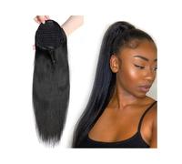 Ponytail 36 Inch Long Straight Drawstring Synthetic Hairpieces Fake Pony Tails Natural Soft Clip In Hair Extension For Women (Natural Black) Hair Extension for Daily Use(28inches)