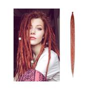 Ponytail 36Inch Handmade Dreadlocks Hair 5 Strands 1.0cm Heat Resistant Synthetic Pre Loop Crochet Braids Dreadlock Extensions for Women Hairstyle(Wine Red)
