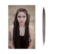Ponytail 36Inch Handmade Dreadlocks Hair 5 Strands 1.0cm Heat Resistant Synthetic Pre Loop Crochet Braids Dreadlock Extensions for Women Hairstyle(Medium Brown)