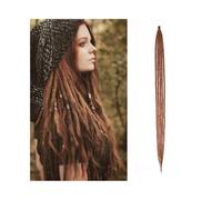 Ponytail 36Inch Handmade Dreadlocks Hair 5 Strands 1.0cm Heat Resistant Synthetic Pre Loop Crochet Braids Dreadlock Extensions for Women Hairstyle(Light Auburn)