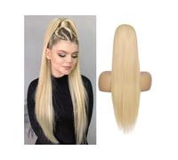 Ponytail #613 Blonde Drawstring Ponytail 16-26Inch Long Straight Human Hair Pony Tail Clip In Extensions Hairstyle(22inches)