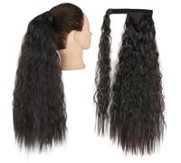 Ponytail, 85cm Long Straight Synthetic Ponytail Hair Extension for Women,Hair Extensions(Light black)