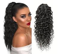 Ponytail Brazilian Remy Hair Claw Clip Ponytail 10-30" Water Wave Extensions(22inch)