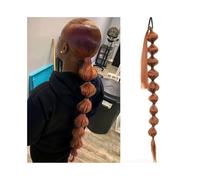 Ponytail Bubble Braided Ponytail Extension 30 Inches Long Wrap Around Synthetic Hairpiece with Elastic Tie Hairstyle(30)