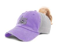 Ponytail Cap Women's Baseball Cap Embroidered Soccer Mom Mama Mother Mommy Cotton, Lavender Design Only, One Size