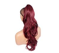 Ponytail Claw Clip - Burgundy - Flick - 22in / 56cm - 200g - Heat Resistant Synthetic Hair Extension