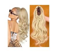 Ponytail Claw Clip Ponytail Extension Synthetic Hair Piece for Women, Soft Natural Looking Body Wave Layered False Pony Tail Hairstyle(#613,12inches)