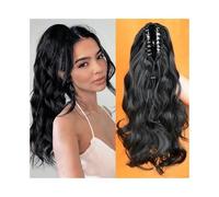 Ponytail Claw Clip Ponytail Extension Synthetic Hair Piece for Women, Soft Natural Looking Body Wave Layered False Pony Tail Hairstyle(Natural Color,18inches)