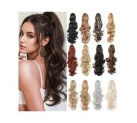 Ponytail Claw Clip Ponytail Extensions Synthetic Thick Hairpieces 18/24 Inch Long Curly Wave Pony Tail for Women Hairstyle(4AP24,18inches)