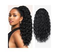 Ponytail, Curly Clip-in Ponytail Extension 24" - Synthetic Hairpiece for Women Daily & Party Ponytail Extension(Black)