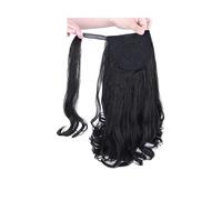 Ponytail Curly End Synthetic Ponytail Extensions Wrap-Around Ponytails for Women 16 Inch High Puff Hairstyle(#2)