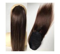 Ponytail, Dark Brown Clip-In Ponytail Extension Straight Human Hair Ponytail Extension(18inch)