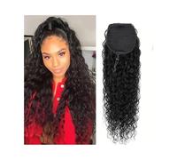 Ponytail Deep Curly Drawstring Ponytail Human Hair Clip in Extension 8-26 Inch Remy Hairpiece For Women Hairstyle(22inches)
