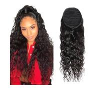 Ponytail Deep Water Wave Drawstring Ponytail Extensions Human Hair Brazilian Remy Colour for Women Hairstyle(22inches)