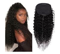 Ponytail Deep Wave Curly Drawstring Ponytail Human Hair Brazilian Clip In Extensions Hairstyle(24inches)