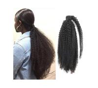 Ponytail Extension 10-24 Inch Kinky Curly Wrap Around Ponytail Brazilian Remy Hair Ponytail Extension Clip in Human Hair Extensions Afro Curly Ponytail Hair Piece for Daily Use(22inch(150g))