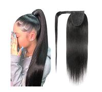 Ponytail Extension 10-30inch Magic Paste Ponytail Extension for Women Straight Wrap Around Ponytail Extension Brazilian Remy Human Hair Clip In PonyTail Hairpiece for Daily Use(14inch)