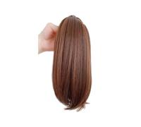 Ponytail Extension, 10" Short Claw Clip in Pony Tails Hair Extensions Curly Wavy Synthetic Drawstring Ponytail Hair pieces for Women Girls(Light Brown)