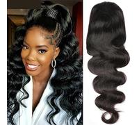 Ponytail Extension 100 g/Set Body Wave Human Hair Drawstring Ponytail Clip In Hair Extention Brazilian Remy Hair Natural Color Pony Tail For Women(26inches)