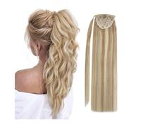 Ponytail Extension 100% Real Human Ponytail Hair Extensions Ponytail Human Hair 14-22" Highlight Ponytail Extensions 80g/Set for Women for Daily Use(20inches)