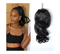 Ponytail Extension 12-18" Brazilian Loose Wave Drawstring Ponytail Human Hair Extensions Wave Remy Human Hair 100/150g Clip In Pony Tail Natural Black Ponytail Hair Extension(Size:18inch 100g)