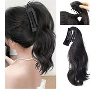 Ponytail Extension, 12" Natural Wave Ponytail Hair Extension with Square Claw Clip(Light Brown)