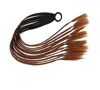 Ponytail Extension 12Pcs Hair Colorful Wigs Braid Ponytail Headband, Twist Braided Synthetic Hairpieces Extensions Accessories, Elastic Rubber Hair Bands Ponytail Hair Extension(0025)