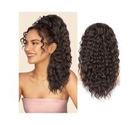 Ponytail Extension 18 Inch Long Afro Curly Pony Tail Synthetic Hair Piece Curly Drawstring Ponytail Extension for Black Women Hair Extensions(6)
