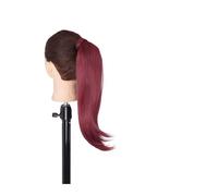 Ponytail Extension 18inch Heat Resistant Straight Magic Pasted Ponytail Hairpieces for Women Girl Synthetic Long Straight Ponytail Wrap Around Ponytail Hair Extension Hair Extensions Ponytail(BURG)