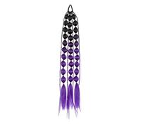 Ponytail Extension 1pc Gradient Lantern Bubble Ponytail Extension Bubble Synthetic Ponytail Twisted Braid With Elastic Band(Dark purple)