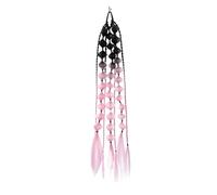 Ponytail Extension 1pc Gradient Lantern Bubble Ponytail Extension Bubble Synthetic Ponytail Twisted Braid With Elastic Band(Pink Black)
