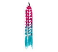 Ponytail Extension 1pc Gradient Lantern Bubble Ponytail Extension Bubble Synthetic Ponytail Twisted Braid With Elastic Band(Blue Rose Red)
